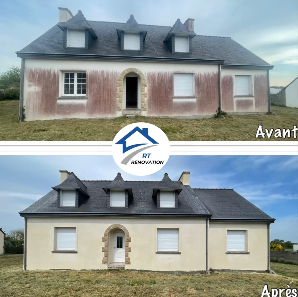 RAVALEMENT DE FAÇADE LAMPAUL GUIMILIAU 4 Nettoyage de façade lampaul guimiliau Finistère 29