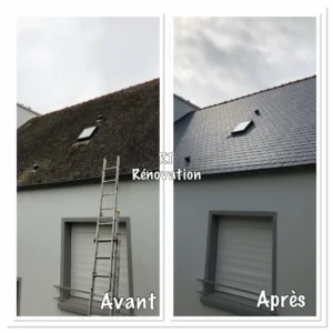 Demoussage nettoyage de toiture landivisiau 29400 Finistère